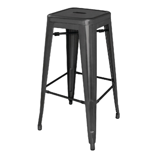 [DL881] Bolero Bistro gegalvaniseerd stalen barkruk zwart (4 stuks)