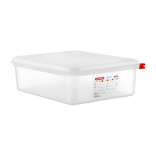 [DL982] Araven GN 1/2 voedseldoos met deksel 6,5Ltr (4 stuks)