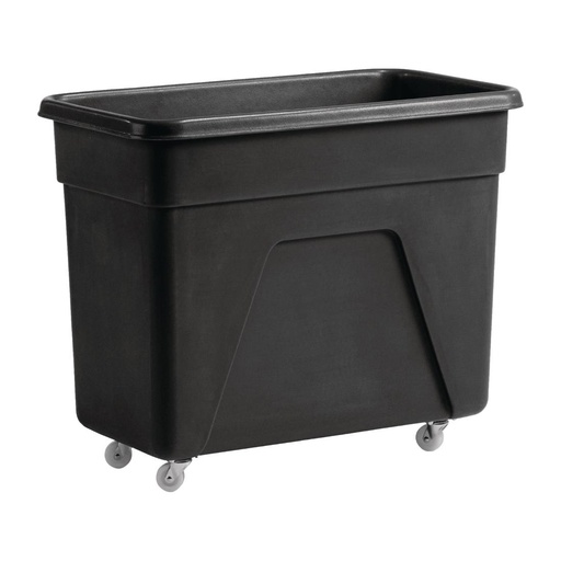 [DN598] Zwarte polyethyleen trolley medium 67(H) x 81,5(B) x 45,5(D)cm