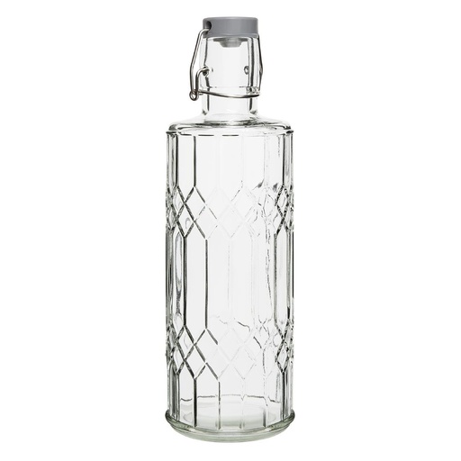 [DN816] Olympia geo glazen waterfles met stop 1 liter (6 stuks)