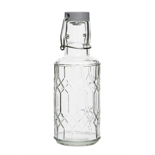 [DN818] Olympia geo glazen waterfles met stop 380 ml (6 stuks)