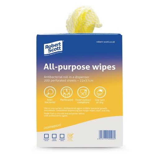 [DN845] Jantex multifunctionele antibacteriële doekjes geel (200 stuks)