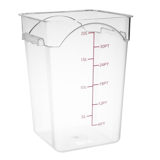 [DP130] Hygiplas Polycarbonaat Vierkante Voorraadcontainer 20Ltr