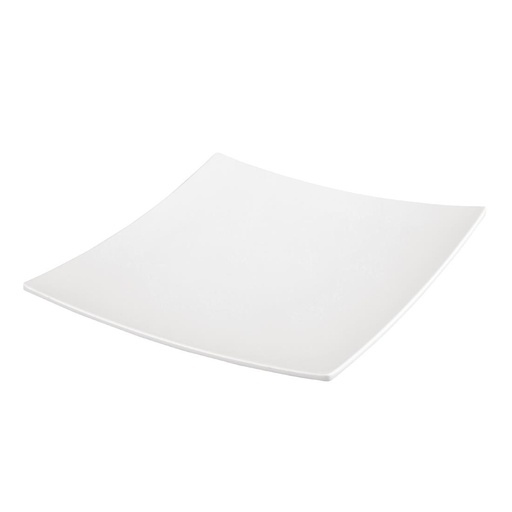 [DP140] Olympia Kristallon gebogen vierkant melamine bord wit 31x31cm