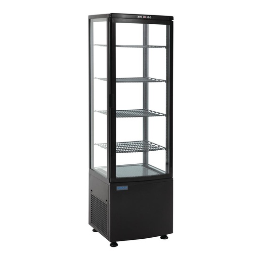 [DP289] Polar C-serie koelvitrine met gebogen glasdeur 235L zwart