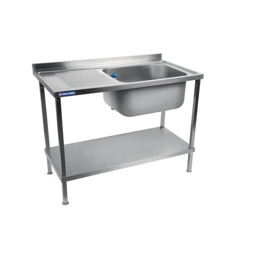 [DR060] Holmes RVS spoelbak afdruiprek links 1000 mm volledig gemonteerd