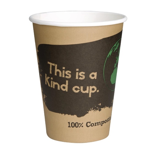 [DS058] Fiesta Compostable composteerbare koffiebekers enkelwandig bruin 34cl (1000 stuks)