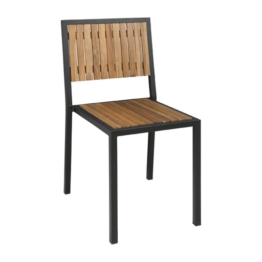 [DS150] Bolero stalen en acaciahouten stoelen (4 stuks)