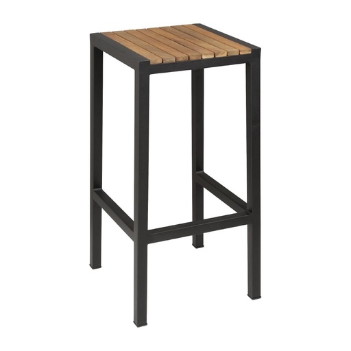 [DS156] Bolero stalen en acaciahouten barkrukken (2 stuks)