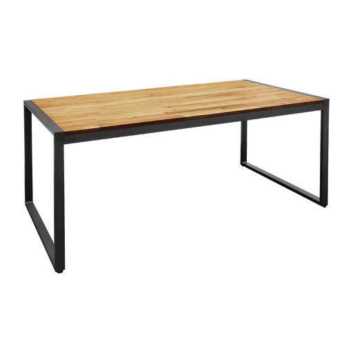 [DS157] Bolero rechthoekige stalen en acaciahouten industriële tafel 180x90cm