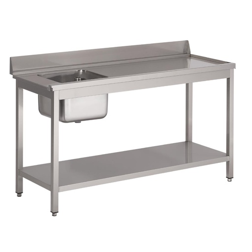 [DS460] Gastro M RVS spoeltafel 1 spoelbak links 100x70cm