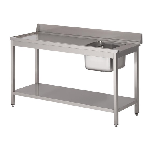 [DS463] Gastro M RVS spoeltafel 1 spoelbak rechts 140x70cm