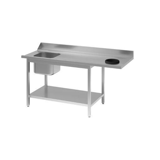 [DS464] Gastro M RVS spoeltafel met afvalgat 1 spoelbak links 100x70cm