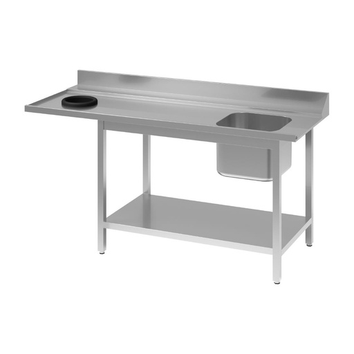 [DS467] Gastro M RVS spoeltafel met afvalgat 1 spoelbak rechts 140x70cm