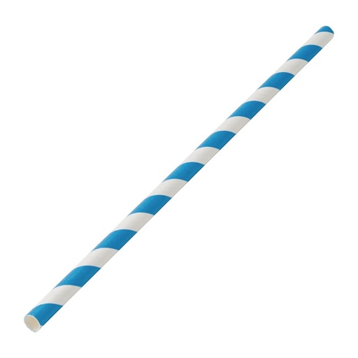 [DW198] Utopia biologisch afbreekbare papieren rietjes blauw gestreept (250 stuks)
