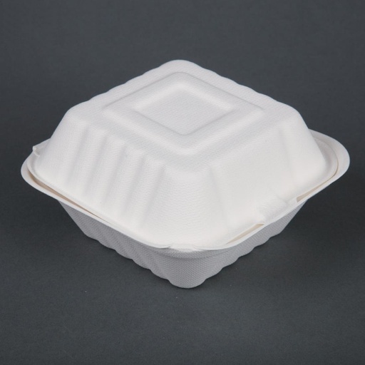 [DW246] Fiesta Compostable bagasse hamburgerbakjes 152mm (500 stuks)