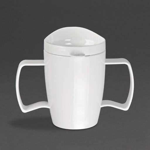 [DW715] Olympia Kristallon Heritage drinkbeker met deksel 300ml wit (4 stuks)