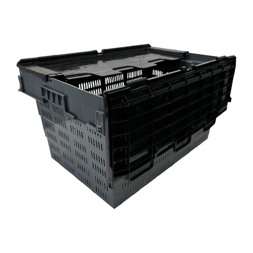 [DX996] Vogue Geperforeerde Kunststof Transportopslagkrat Met Vast Deksel 600x400x320mm