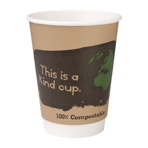 [DY987] Pak van 500 Fiesta Compostable composteerbare dubbelwandige koffiebekers 35,5cl (500 stuks)