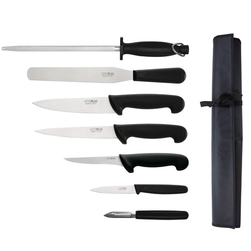 [F222] Hygiplas 7-delige startmessenset met 20cm Chefmes & Roltas