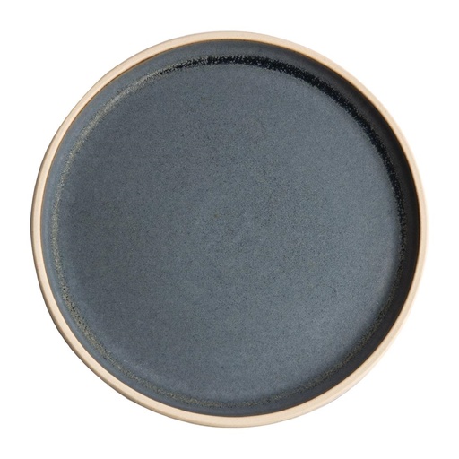 [FA301] Olympia Canvas platte ronde borden blauw graniet 25cm (6 stuks)