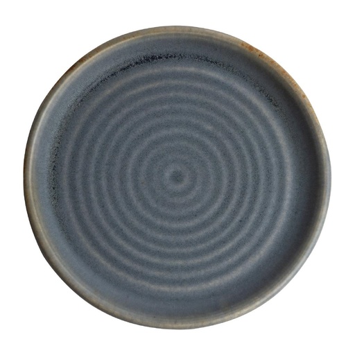 [FA302] Olympia Canvas ronde borden met smalle rand blauw graniet 18cm (6 stuks)