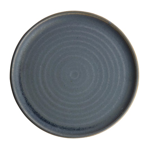 [FA303] Olympia Canvas ronde borden met smalle rand blauw graniet 26,5cm (6 stuks)