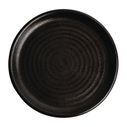 [FA316] Olympia Canvas ronde borden met smalle rand zwart 18cm (6 stuks)