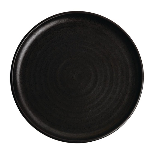 [FA317] Olympia Canvas ronde borden met smalle rand zwart 26,5cm (6 stuks)