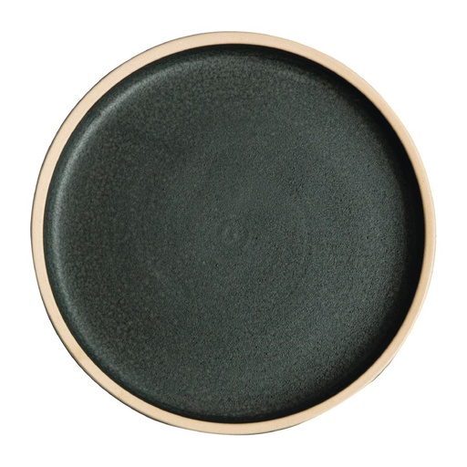 [FA321] Olympia Canvas platte ronde borden donkergroen 18cm (6 stuks)
