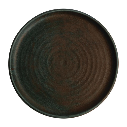 [FA324] Olympia Canvas ronde borden met smalle rand groen 26,5cm (6 stuks)