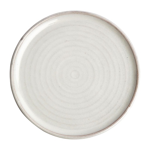 [FA331] Olympia Canvas ronde borden met smalle rand wit 26,5cm (6 stuks)