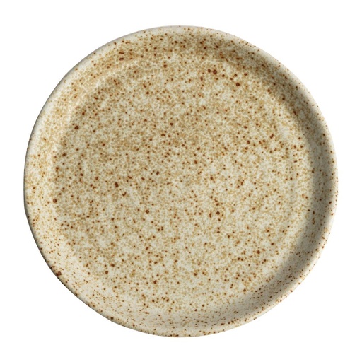 [FA337] Olympia Canvas ronde borden met smalle rand crème 18cm (6 stuks)