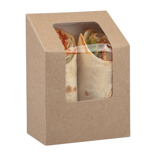 [FA378] Colpac kraft wrapdoosjes met PLA venster en insteeksluiting composteerbaar (500 stuks)