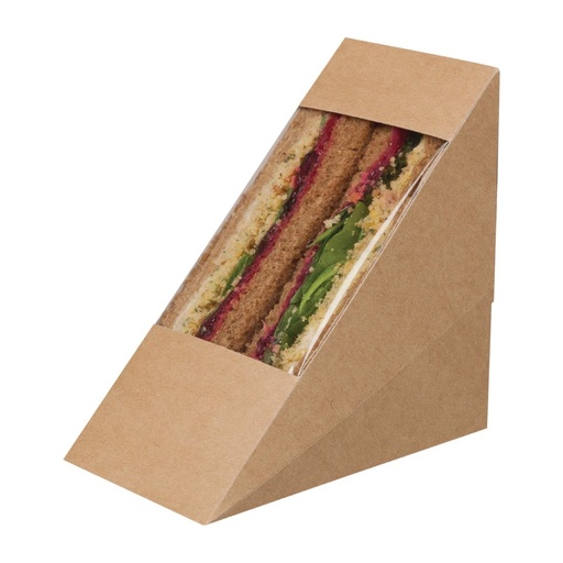 [FA390] Colpac Zest driehoekige kraft sandwichboxen met acetaat venster (500 stuks)