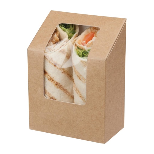 [FA391] Colpac Zest kraft wrapdoosjes met acetaat venster en insteeksluiting composteerbaar (500 stuks)