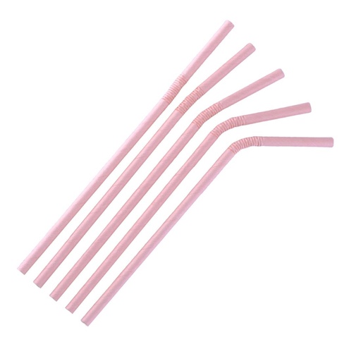 [FB144] Fiesta Compostable composteerbare papieren buigrietjes roze (250 stuks)