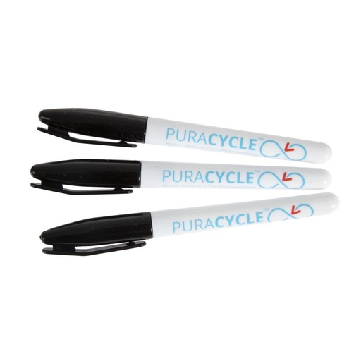 [FB284] Puracycle gifvrije permanentmarkers zwart (3 stuks)