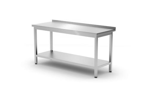 [817285] HENDI Wandtafel met plank – geschroefd, diepte 600 mm 817285