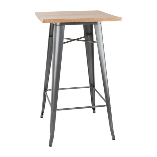 [FB596] Bolero Bistro bartafel met houten blad grijs