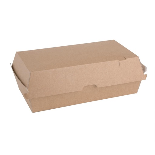 [FB667] Fiesta Compostable composteerbare hamburgerdoosjes kraft groot rechthoekig (100 stuks)