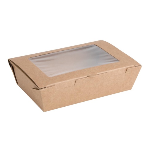 [FB676] Fiesta Compostable composteerbare saladebakken met PLA vensters 700ml (200 stuks)