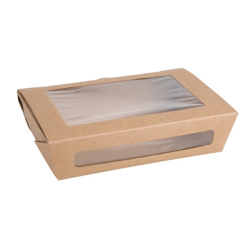 [FB677] Fiesta Compostable composteerbare saladebakken met PLA vensters 1200ml (200 stuks)