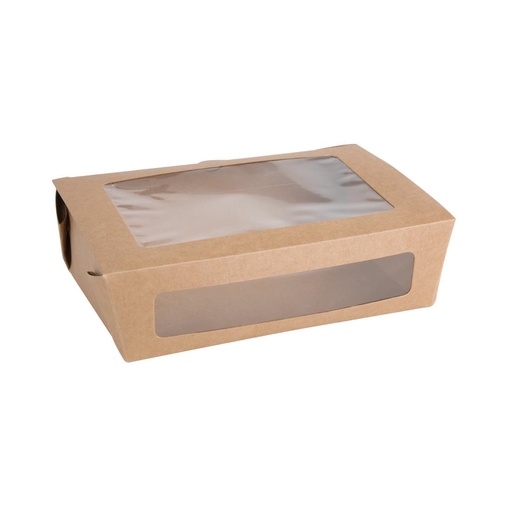 [FB678] Fiesta Compostable composteerbare saladebakken met PLA vensters 1600ml (200 stuks)