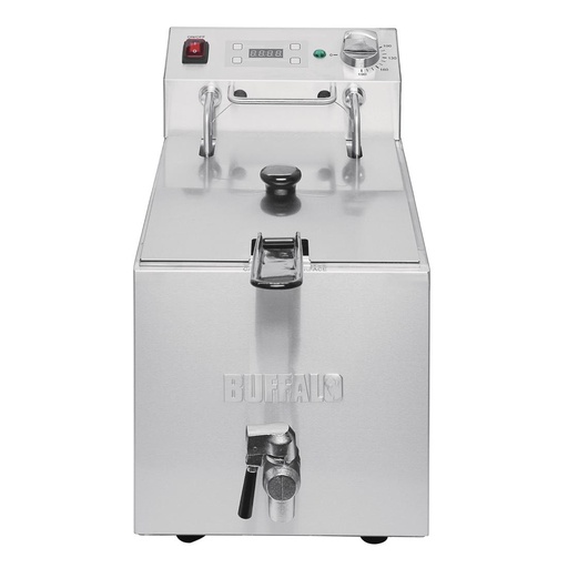 [FC374] Buffalo enkelvoudige tank enkele mand 8ltr aanrecht friteuse met timer 2.9kw