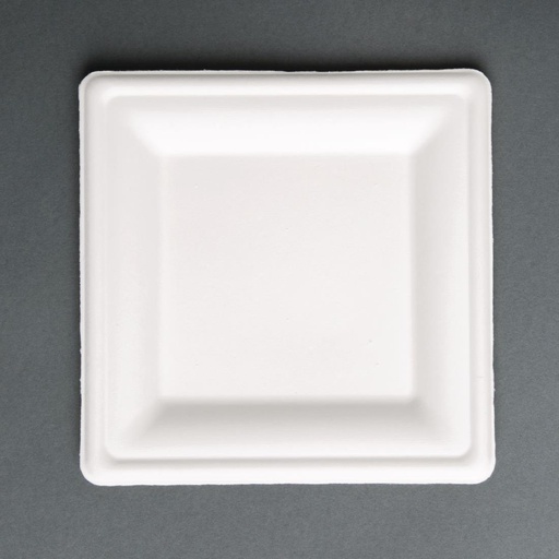 [FC519] Fiesta Compostable composteerbare bagasse borden vierkant 204mm (50 stuks)