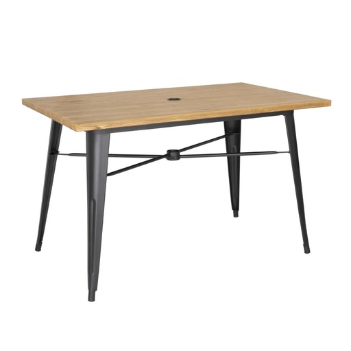 [FT954] Bolero aluminium outdoor tafel 120x76x76cm licht houtdessin