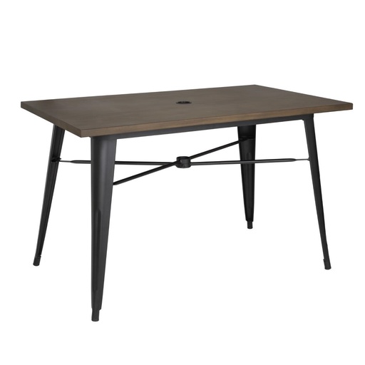 [FT955] Bolero aluminium outdoor tafel 120x76x76cm donker houtdessin