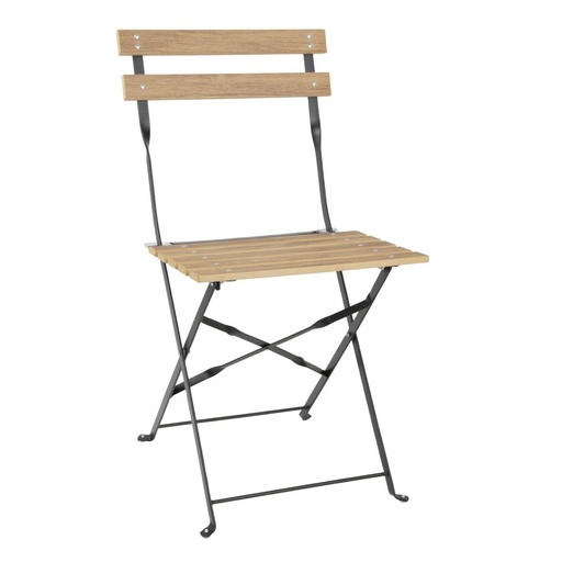 [FU539] Bolero Perth Pavement Style Klapstoelen Met Houteffect (Pak Van 2)
