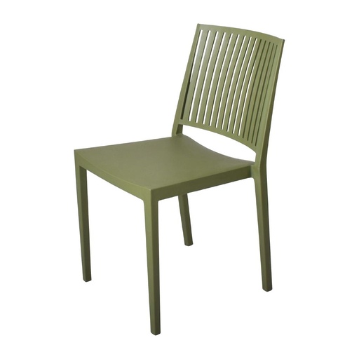 [FW578] Baltimore stapelbare polypropyleen stoelen olijfgroen (4 stuks)